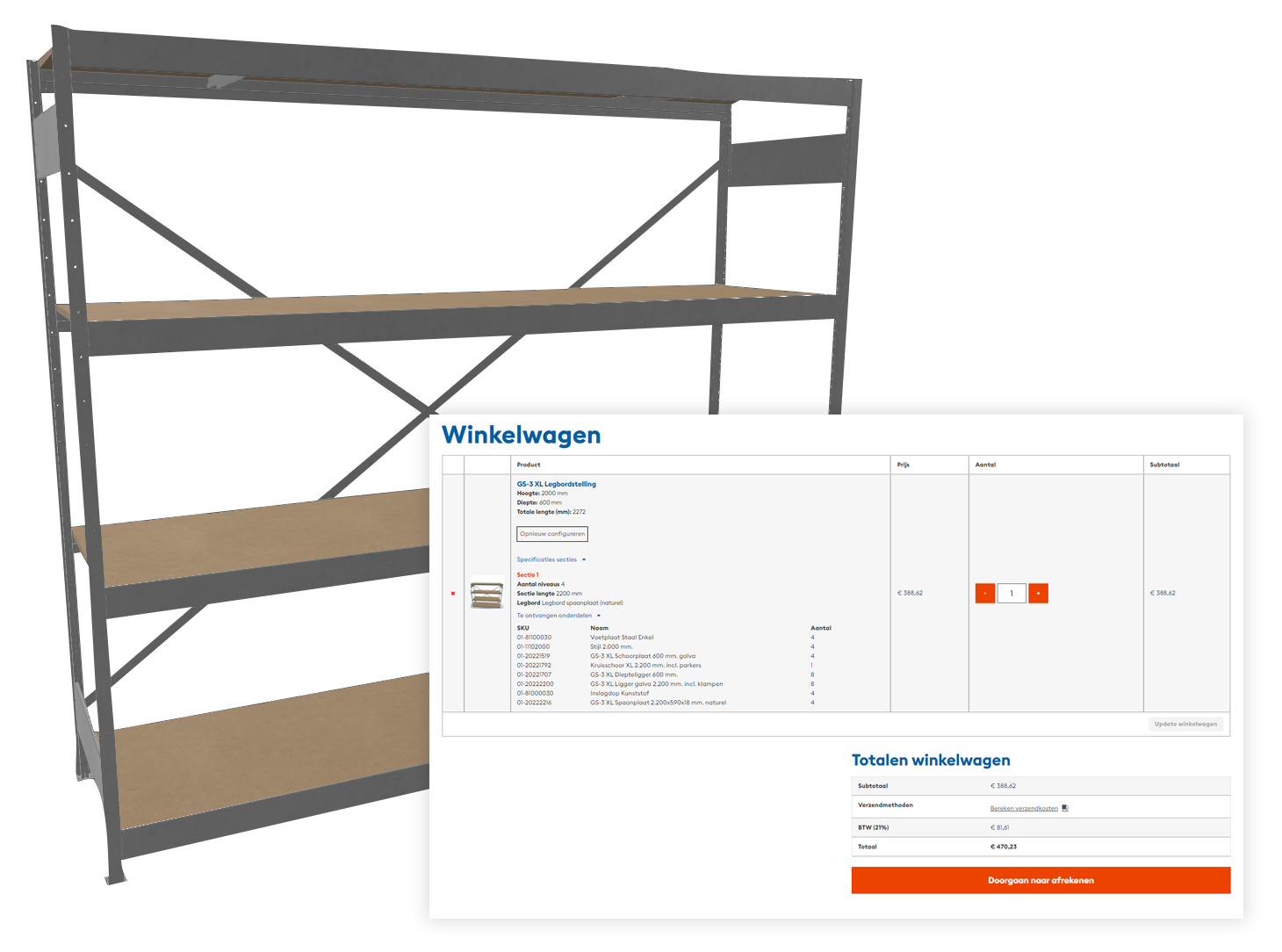 GS3 Shelving unit 3D configurator Expivi 3D